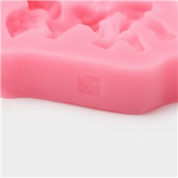 Молд для заливки Доляна «Ангел с гармошкой», силикон, 9×7.4×2 см, розовый