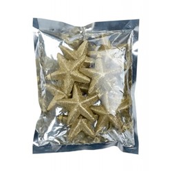 Новогоднее подвесное украшение "Золотистые звезды" из пенополистирола 9шт. 7,8x7,8x1,6 см 87170 Феникс-Презент