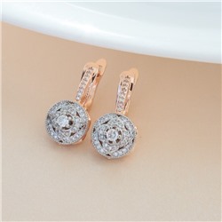 Серьги ювелирная бижутерия коллекция "Дубай", покрытие позолота, вставка: фианиты, цвет: прозрачный, арт.213.555