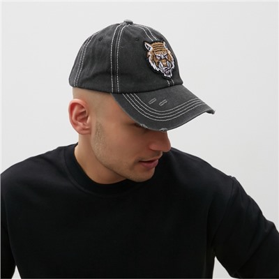 Кепка мужская MINAKU «Tiger», цвет черный, р-р 56-58