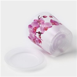 Горшок для орхидей с поддоном IDEA «Деко», 1.2 л, пластиковый, прозрачный