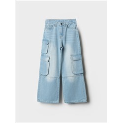 Брюки текстильные джинсовые для девочек