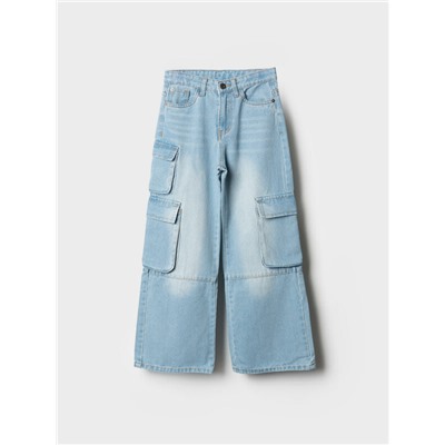 Брюки текстильные джинсовые для девочек