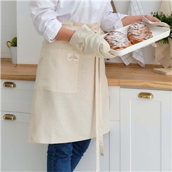 Фартук Этель ECO, цвет молочный, 60×64 ±6 см, 70% хл, 30% лён, 190 г/м²