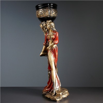 Фигура с кашпо «Девушка Диана», 2 л, 24×36×79 см, гипс, цвет бронза