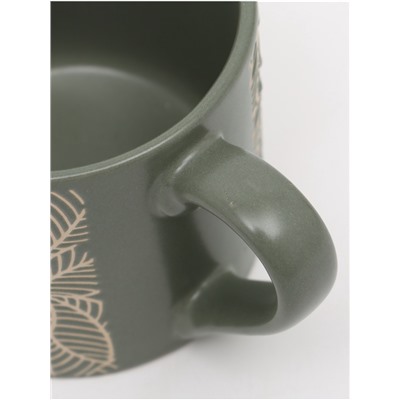 Кружка чайная керамическая «Листья», 320 мл, ручная работа