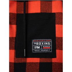 Рубашка текстильная с рукавами и капюшоном из трикотажа для мальчиков