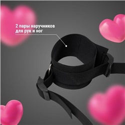 Черный комплект строп для фиксации на кровати