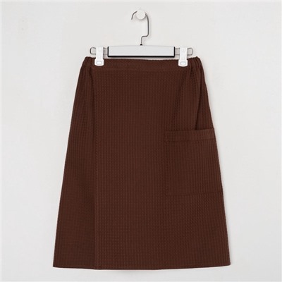 Полотенце банное Этель «Килт» с карманом 60×140 см цв. горький шоколад, 100% хл, вафля 240 г/м²