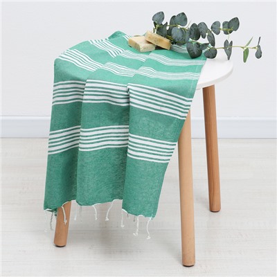 Полотенце - пештемаль пляжное LoveLife Boston, 75×170 см, 80% хл, 20% пэ, 190 г/м², зелёное