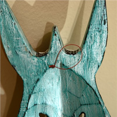 Маска «Зебра», 50 см, дерево албезия, голубая