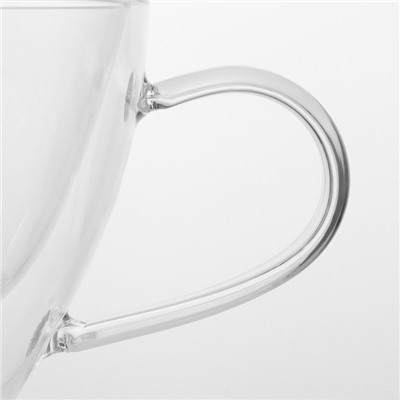 Кружка с двойными стенками Magistro «Лиди. Дуо», 400 мл, стекло, прозрачная