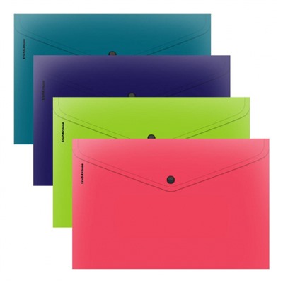 Папка с кнопкой  А4 180мкм 62956 Soft Reef непрозрачная ассорти ErichKrause