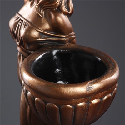 Фигура с кашпо «Девушка в платье», 23×36×84 см, 1 л, гипс, цвет бронзовый