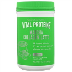 Vital Proteins, Матча латте с коллагеном, ваниль, 265 г (9,3 унции)