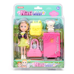 Кукла с аксессуарами, на листе