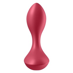 Красный вибромассажёр простаты Satisfyer Backdoor Lover - 14 см.