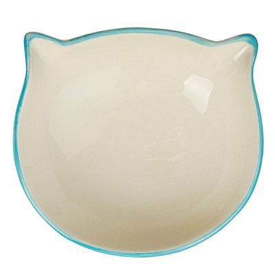 Миска «Киса», 200 мл, на подставке-лапках, керамика, голубая, белая