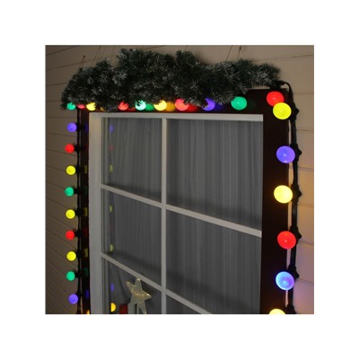 Гирлянда «Белт-лайт» 50 м, IP65, 5W, тёмная каучуковая нить, шаг 15 см, Е27 (без ламп), 220 В