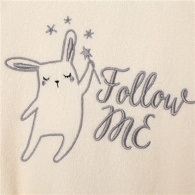 Халат махровый детский Этель Follow me, размер 30 (98-104 см), бежевый