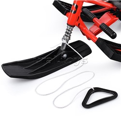 Игрушка Снегокат детский 111 "Mobile" с Т-образным толкателем и колесной базой (Котик на красном снегоходе)