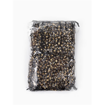 Мешочек подарочный «Звёздный дождь», 10×12, цвет чёрный с золотом