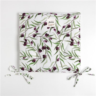 Подушка на стул «Доляна» Olives, 42×42 см, белая