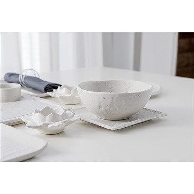 Блюдо для подачи Magistro Slate, 16×16 см, фарфор, белое