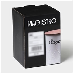 Банка для сахара Magistro Sugar Graphite, 9.5×13.5 см, с бамбуковой крышкой, серая