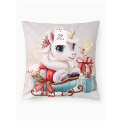 Наволочка декоративная новогодняя «Этель. Пегас», 40×40 см, велюр