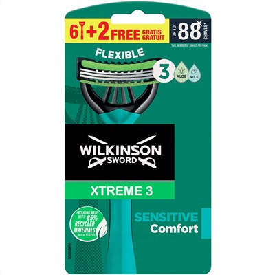 Станок для бритья одноразовый Schick (Wilkinson Sword) Xtreme-3 Sensitive (4+2шт.)