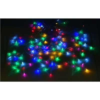 Электрогирлянда-занавес светодиодная "Звездочки", цветная