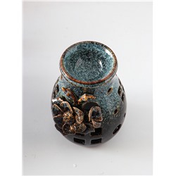 Аромалампа для эфирных масел «Полевой цветок», керамика, коричневая, 9×9.5×13.5 см