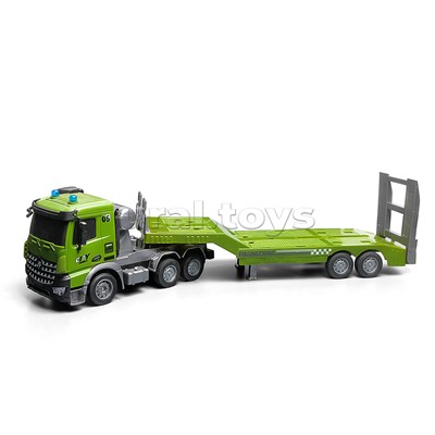 Машина "Военный автовоз" с танком  р/у 27 MHz, в коробке