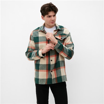 Рубашка мужская в клетку MIST, размер 56, зеленый