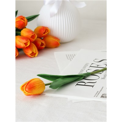 Цветок искусственный Тюльпан 30 см желто-красные / 1205 /уп 200/1200/ латэкс