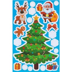 Наклейка на окно 20х30 см "Новый год-3" W-03 Гранит