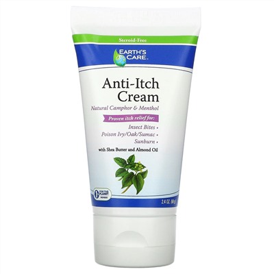 Earth's Care, Anti-Itch Cream, Shea Butter and Almond Oil, 2.4 oz, (68 g)