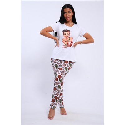 Пижама с брюками GIRL (Белый)