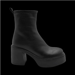 Ботинки из натуральной кожи на меху РМ-094-1 черные