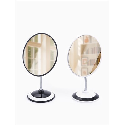 Зеркало настольное, круглое, на гибкой ножке, 17.5×27 см, (d=16.5 см), МИКС