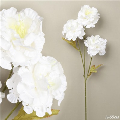 Цветок искусственный БЕЛЫЙ 65 см / ZHQ-13 /уп 200/ 3 цветка