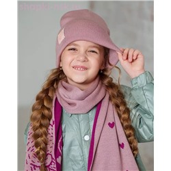 Q 187 D 187 Комплект для девочки (колпак+шарф) (52-54)