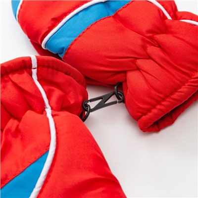 Варежки зимние детские MINAKU, красный/синий, размер 15 (16 см)