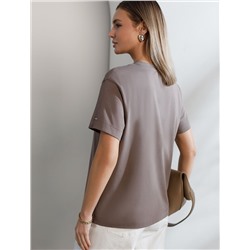 Нарядная футболка с принтом стразами из премиального хлопка с эластаном