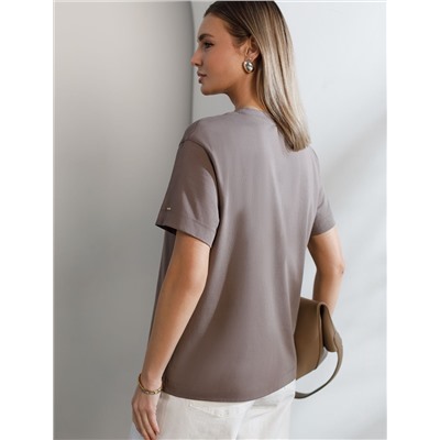 Нарядная футболка с принтом стразами из премиального хлопка с эластаном