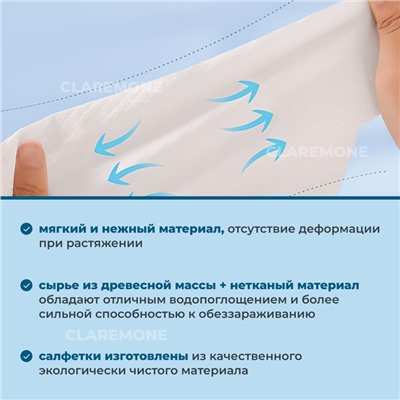 Тряпки одноразовые плотные, 200 шт, 20*20 см