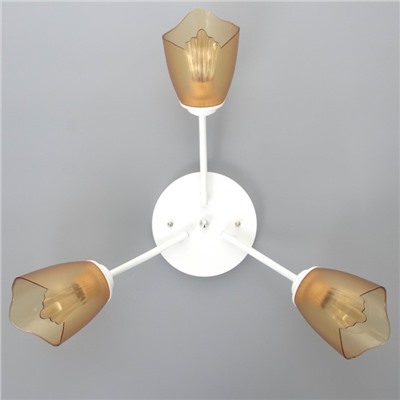 Люстра «Оникс» BayerLux 3×15 Вт E27, белый-коричневый, 50×50×15 см