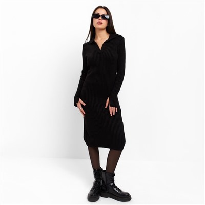 Платье миди женское MIST Knitwear, размер 42, чёрное