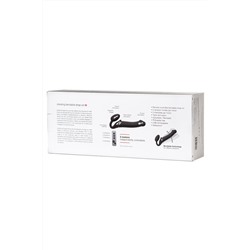Черный безремневой вибрострапон Silicone Bendable Strap-On - size M